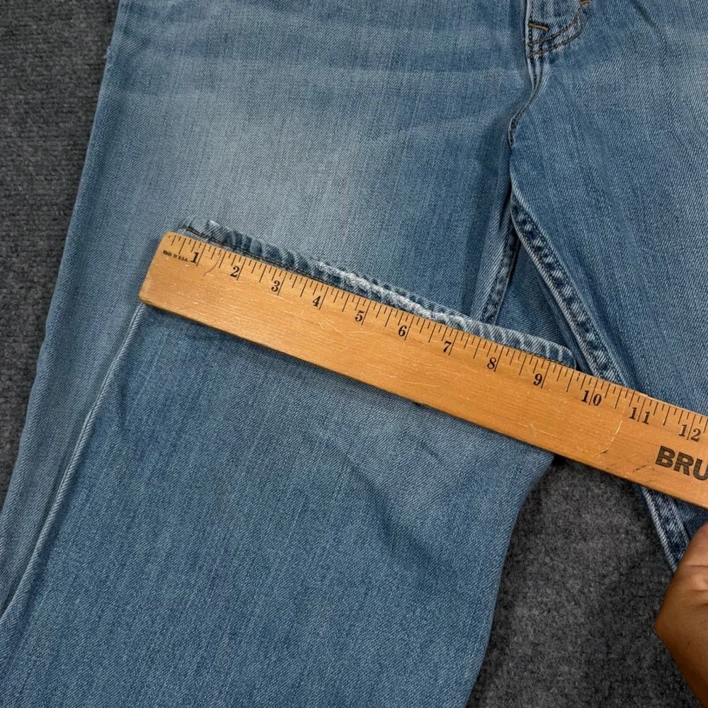 Banana Republic Boot Cut Jeans Mens 38x36 Light Wash Denim Blue Whisker Cowboy